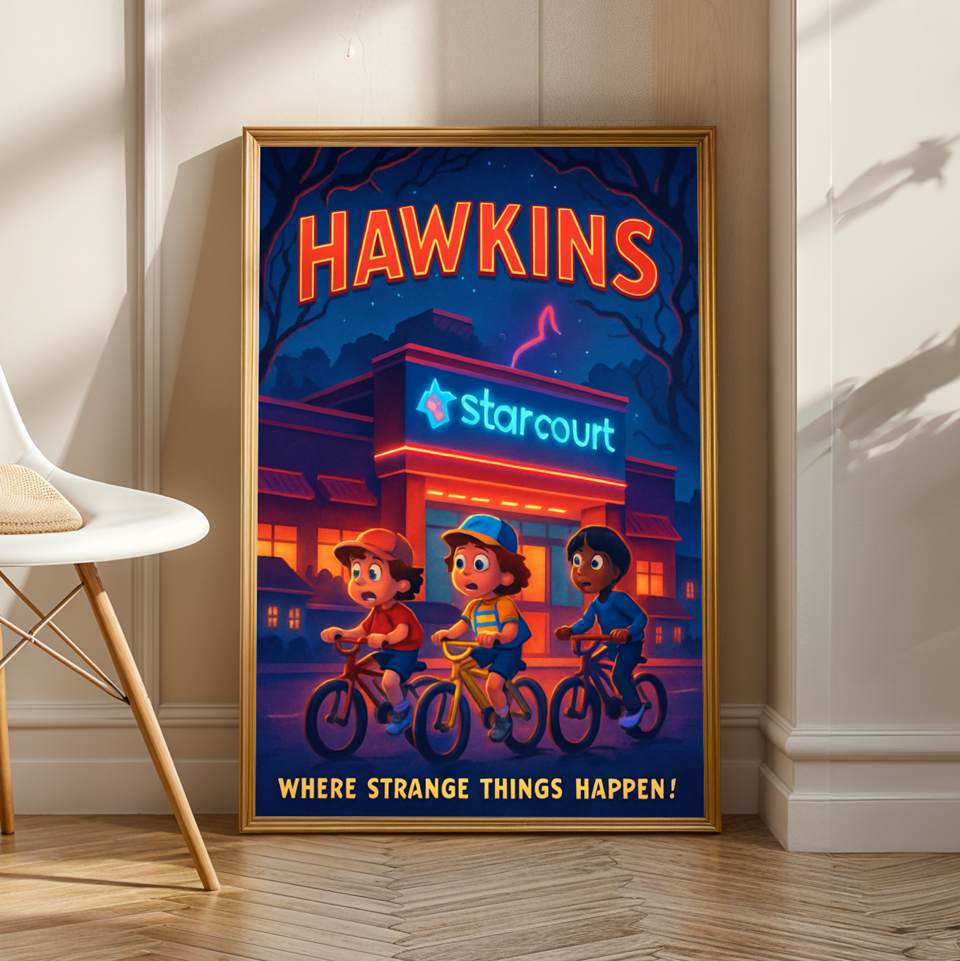 Stranger Things Hawkins Poster - Upside Down Wall Art