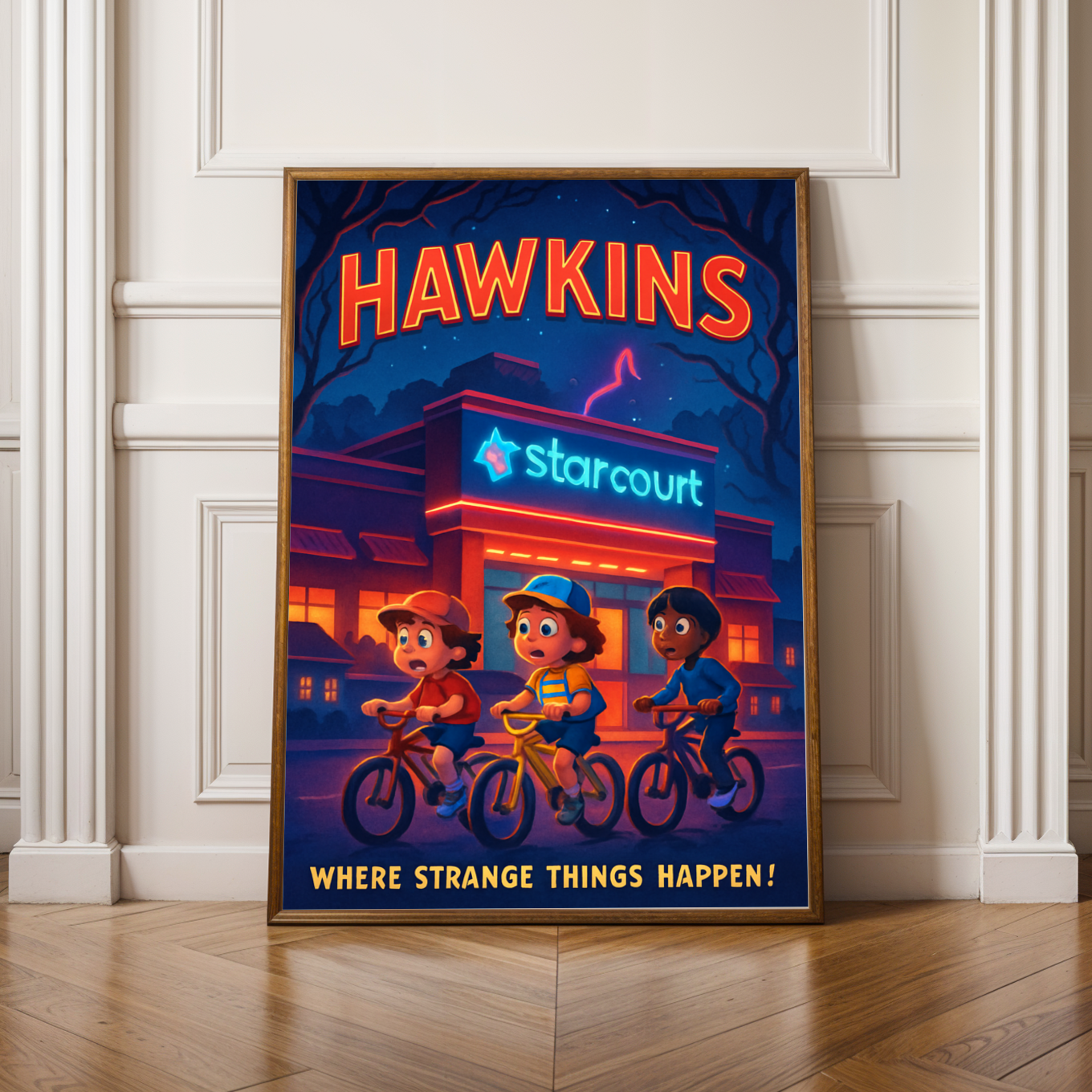 Stranger Things Hawkins Poster - Upside Down Wall Art