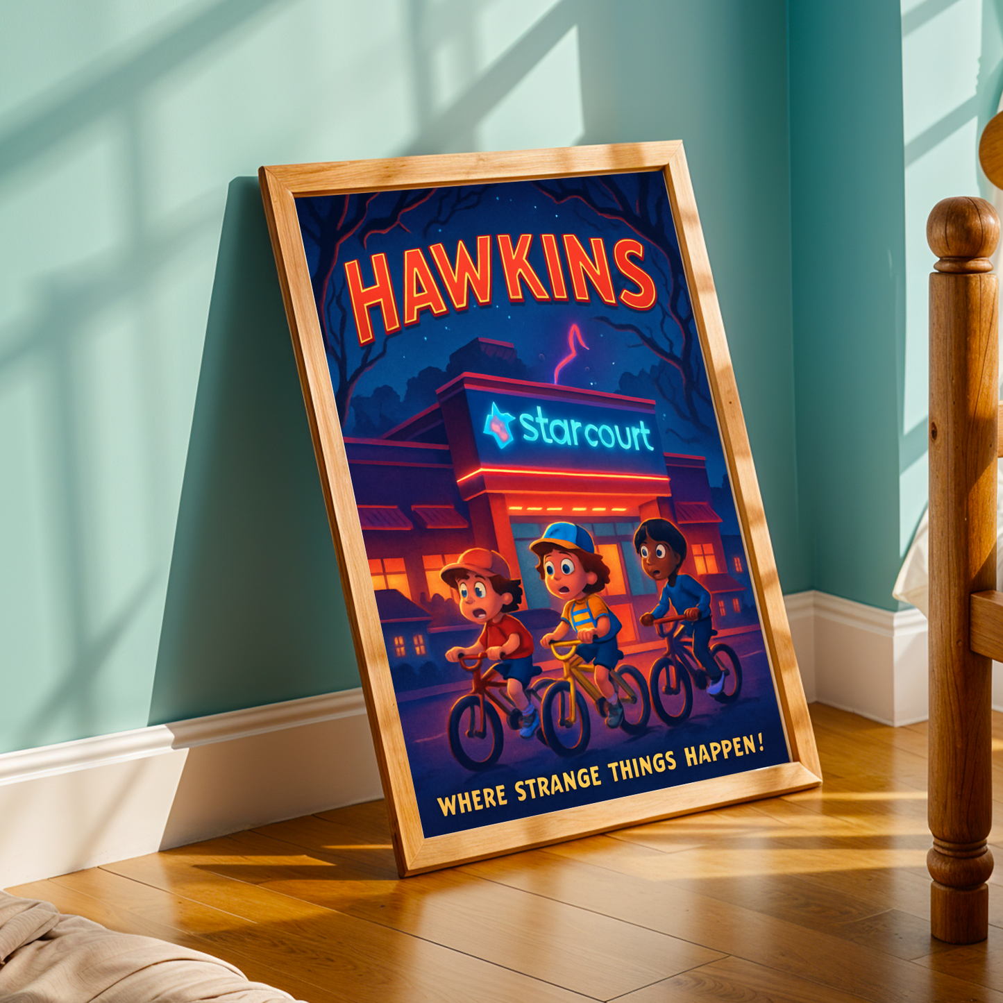 Stranger Things Hawkins Poster - Upside Down Wall Art