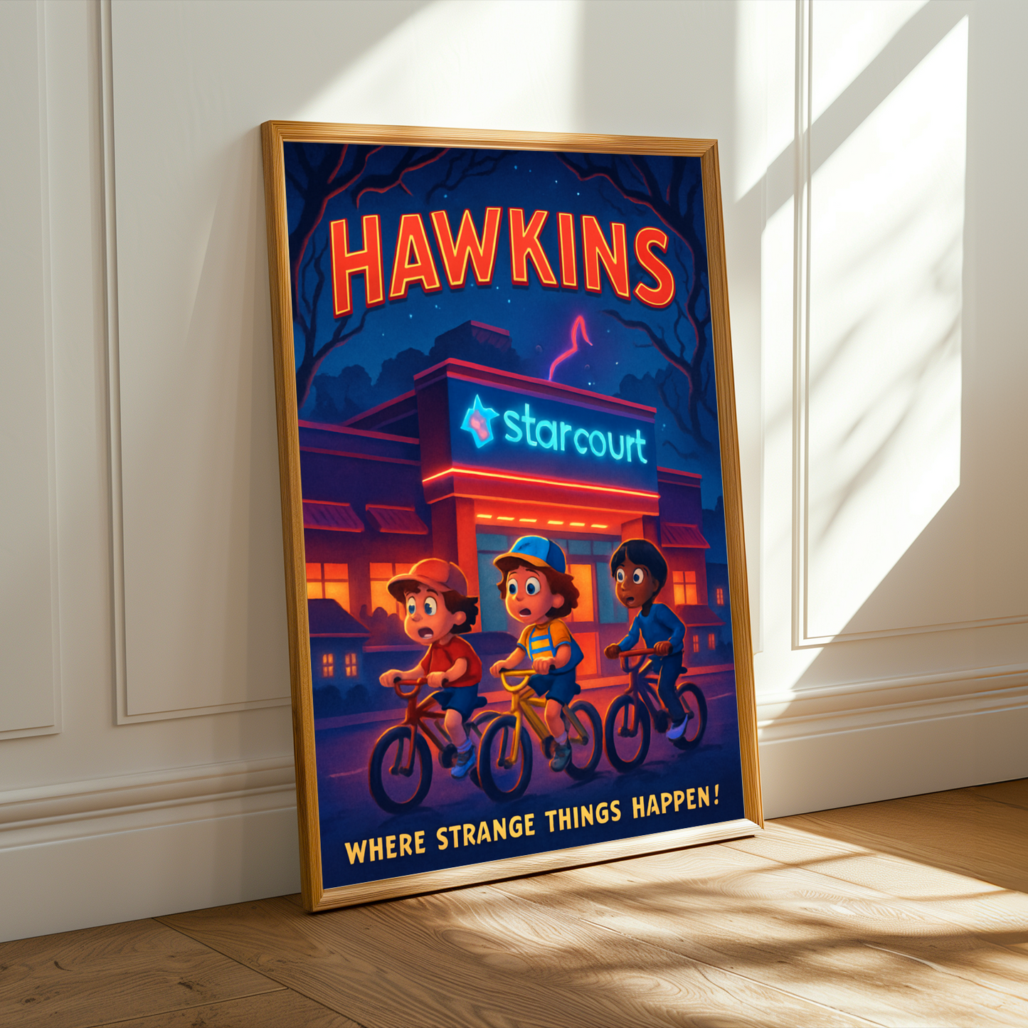 Stranger Things Hawkins Poster - Upside Down Wall Art