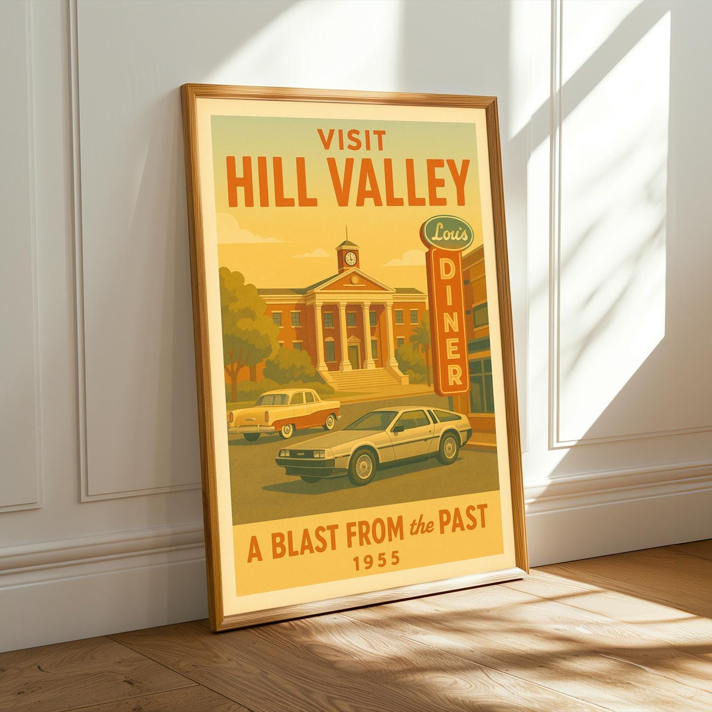 Back to the Future Hill Valley Poster - Vintage Courthouse Art
