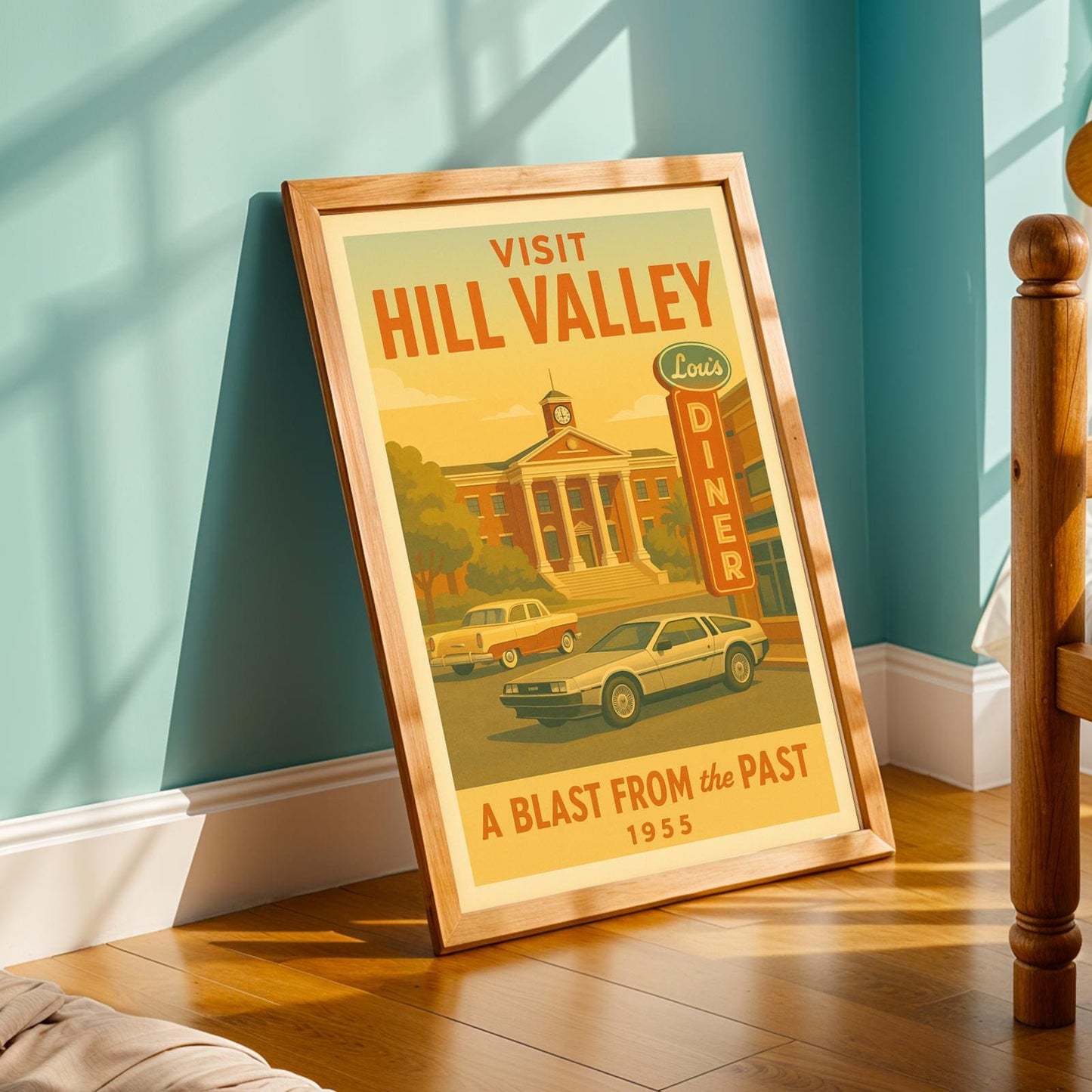 Back to the Future Hill Valley Poster - Vintage Courthouse Art