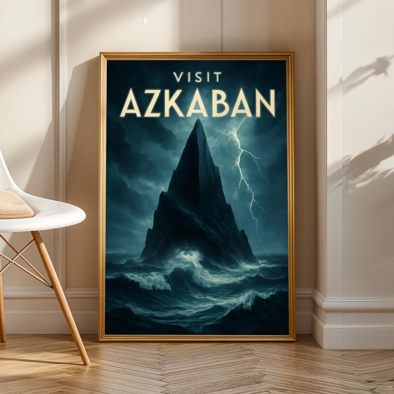 Azkaban Prison Fantasy Poster - Stormy Sea Art Print