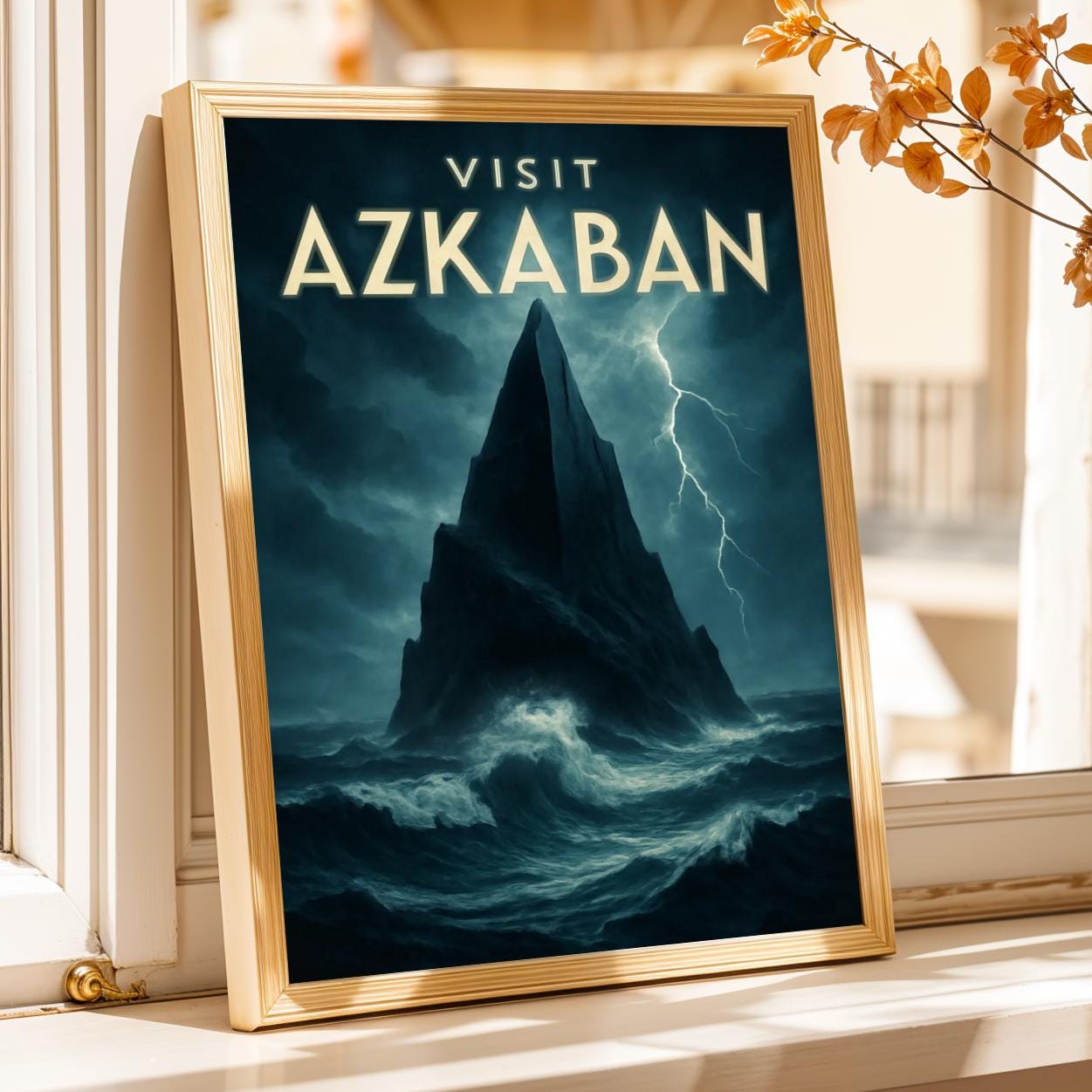 Azkaban Prison Fantasy Poster - Stormy Sea Art Print