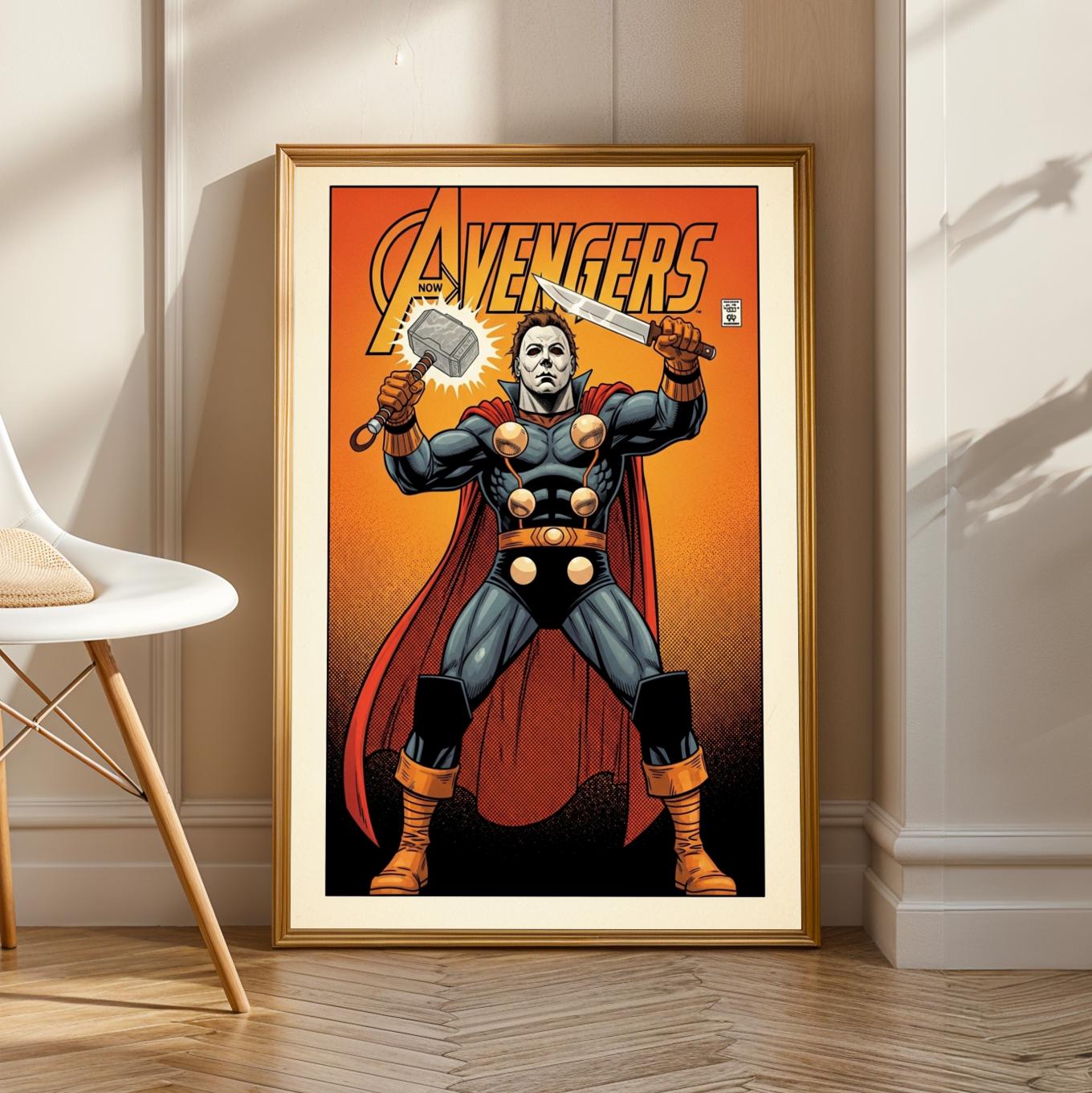 Michael Myers as THOR Poster - Comic Book Art Print