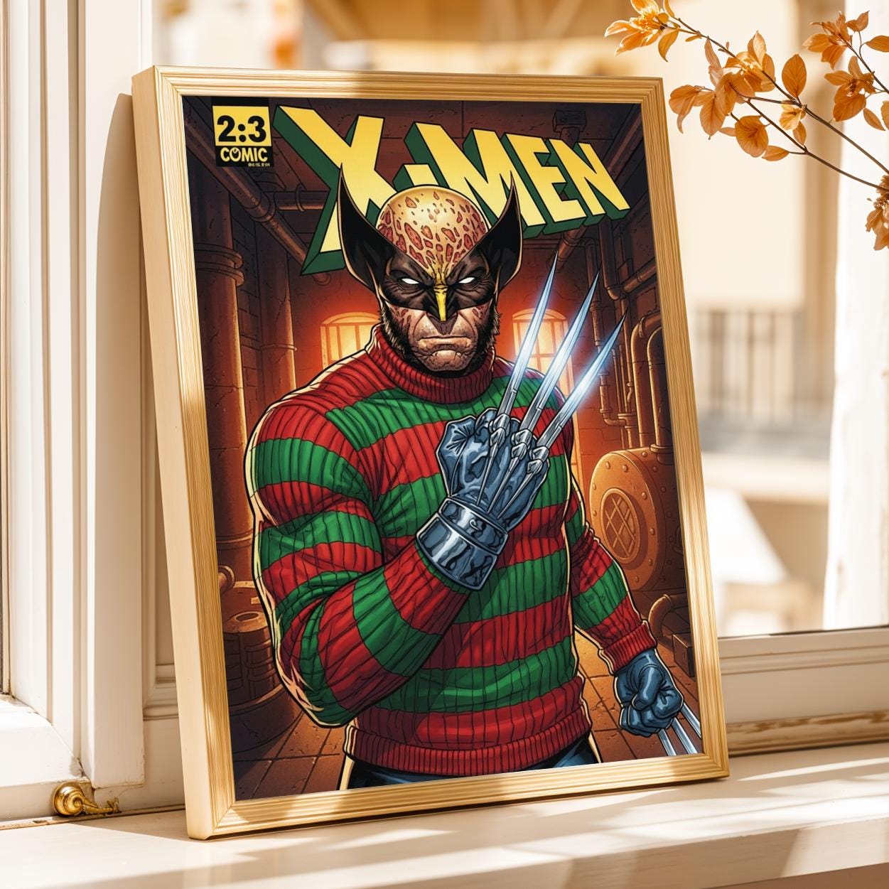 Wolverine x Freddy Krueger Poster - Comic Character Claws
