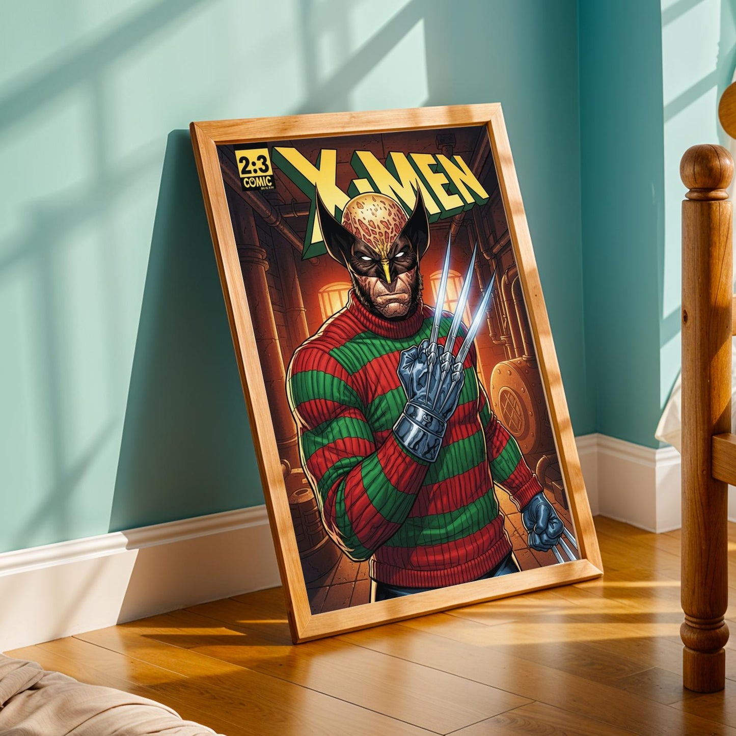 Wolverine x Freddy Krueger Poster - Comic Character Claws