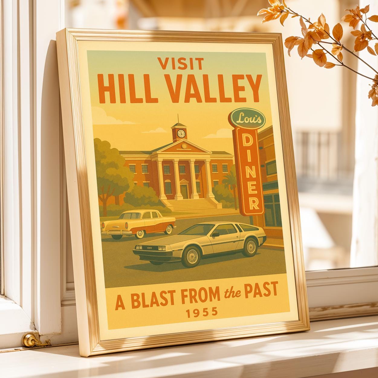 Back to the Future Hill Valley Poster - Vintage Courthouse Art