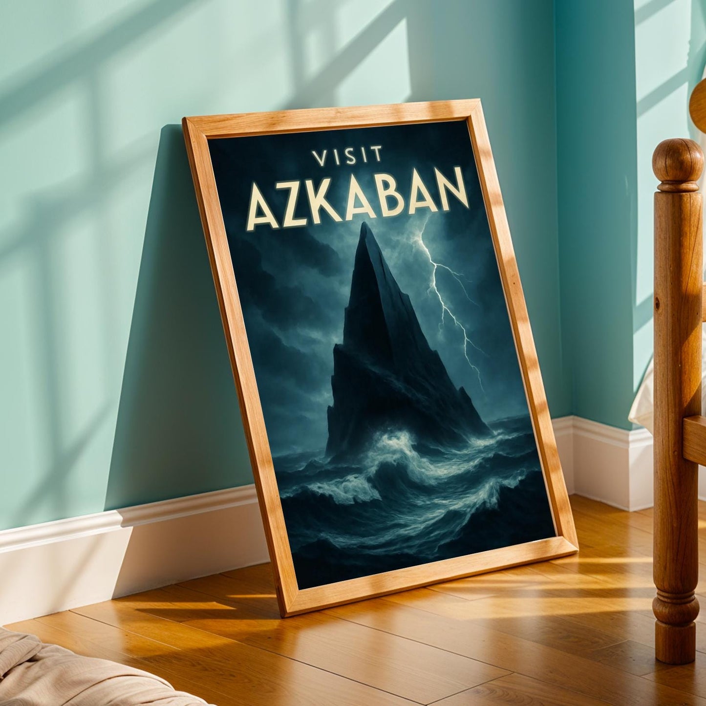 Azkaban Prison Fantasy Poster - Stormy Sea Art Print