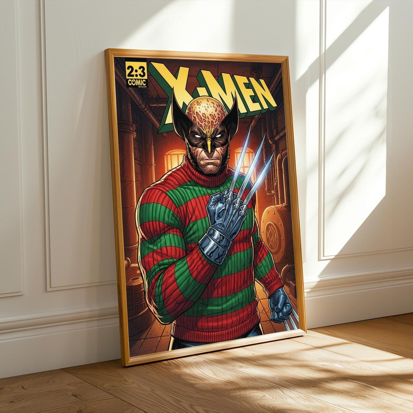 Wolverine x Freddy Krueger Poster - Comic Character Claws