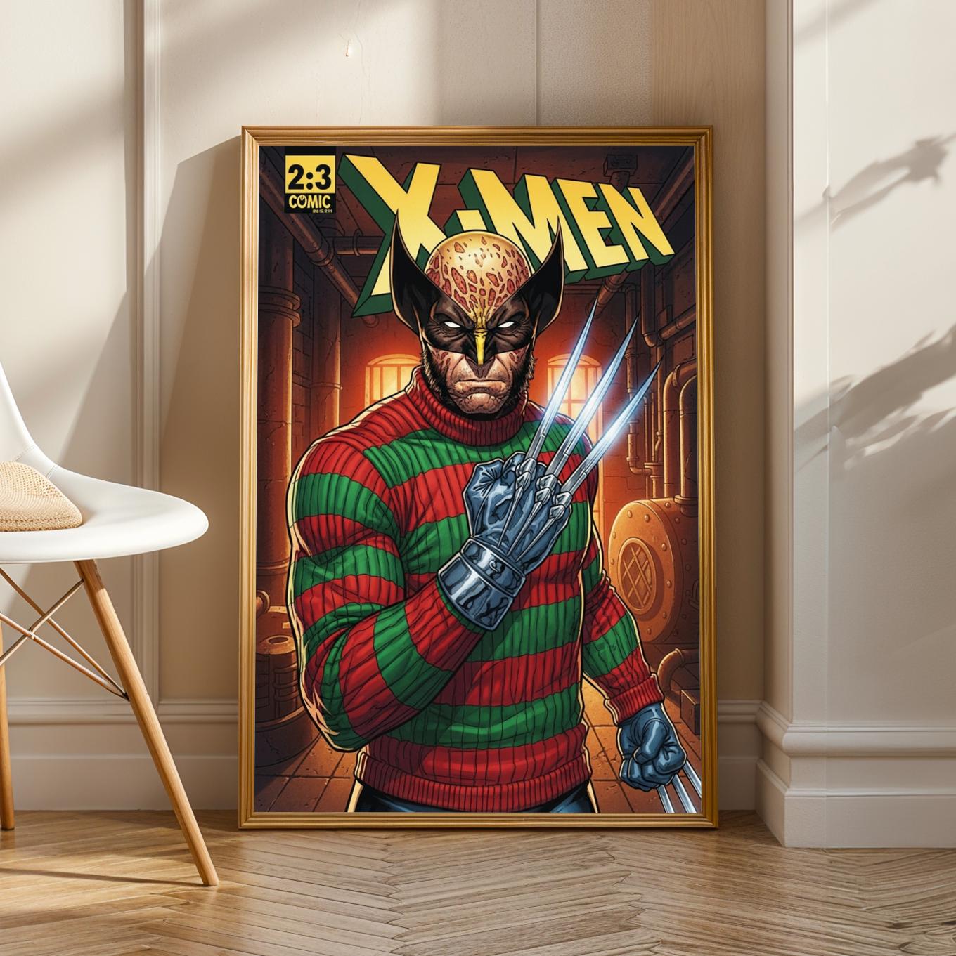 Wolverine x Freddy Krueger Poster - Comic Character Claws