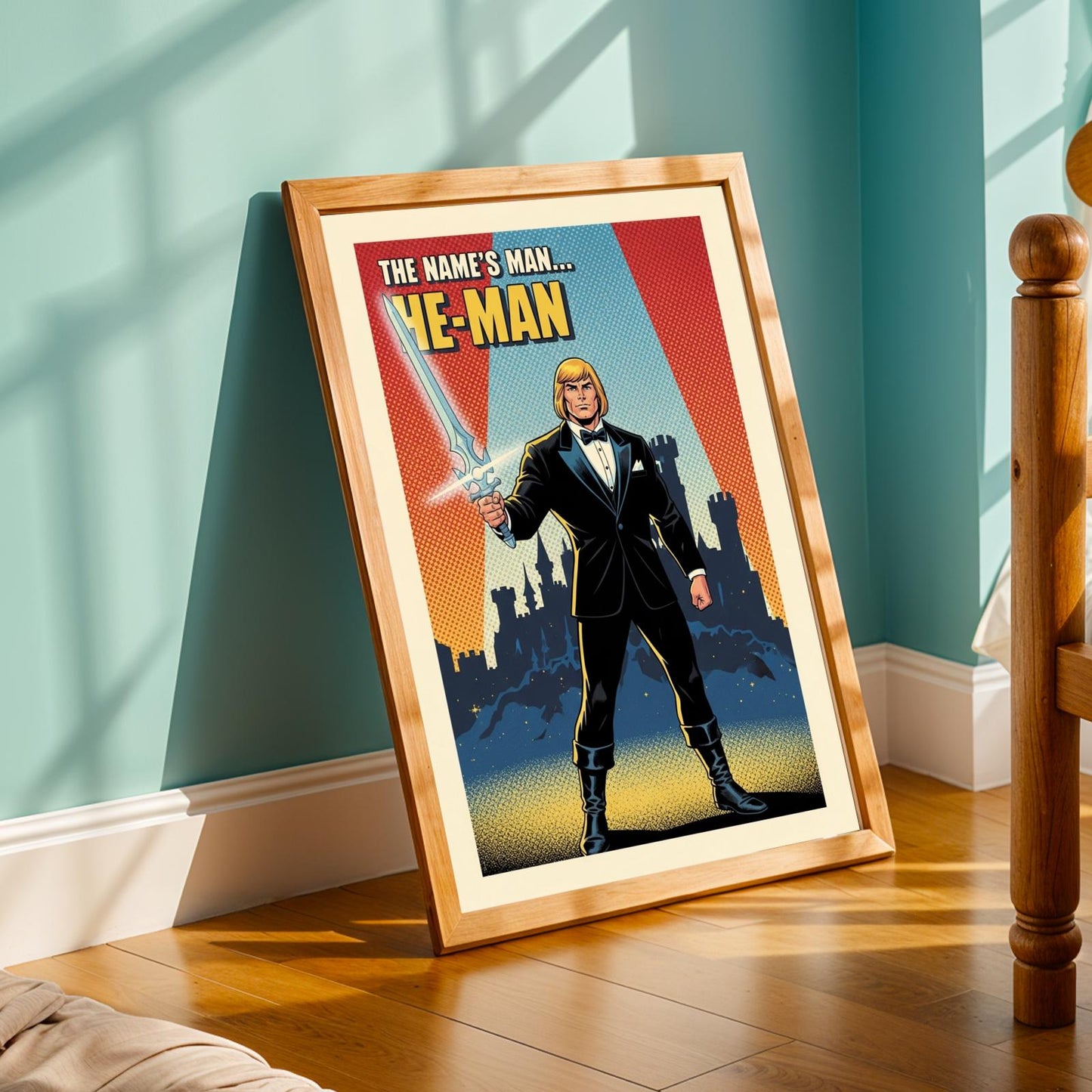 He-Man Figure Comic Book Poster - Retro Pop Art Print