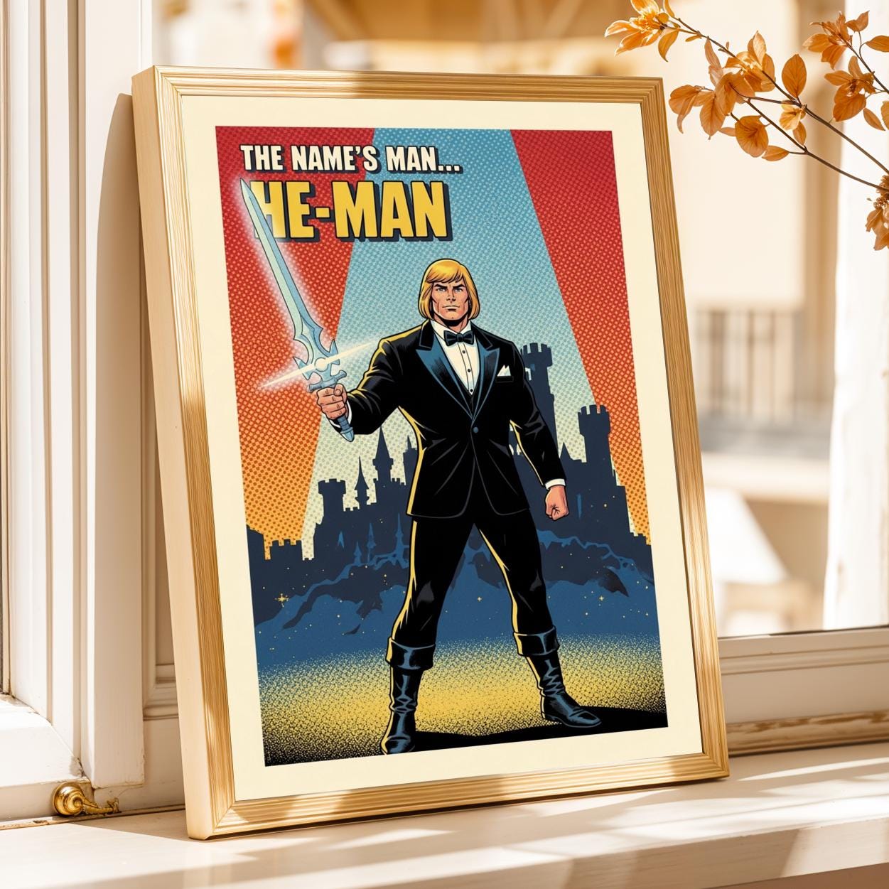 He-Man Figure Comic Book Poster - Retro Pop Art Print