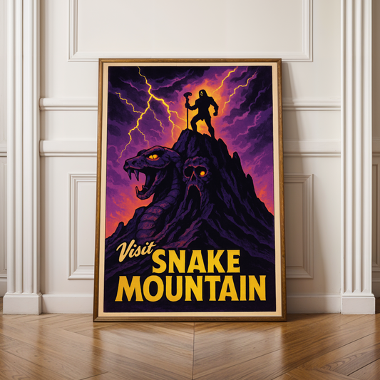 Skeletor Snake Mountain Poster - Masters of the Universe Villain Wall Art