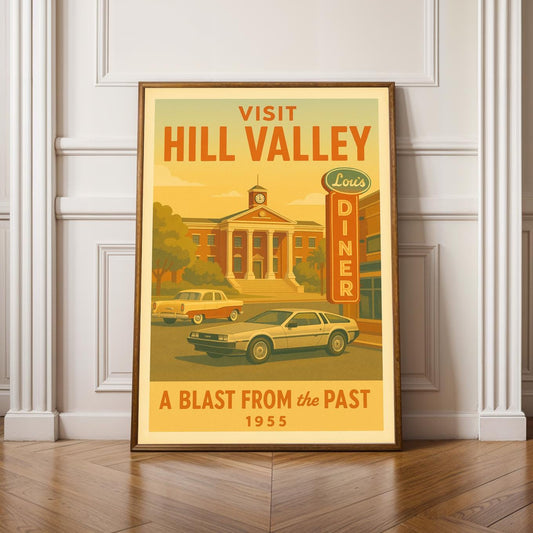 Back to the Future Hill Valley Poster - Vintage Courthouse Art