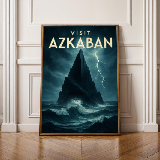 Azkaban Prison Fantasy Poster - Stormy Sea Art Print
