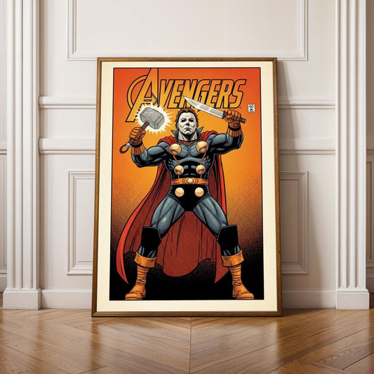 Michael Myers as THOR  Poster - Comic Book Art Print