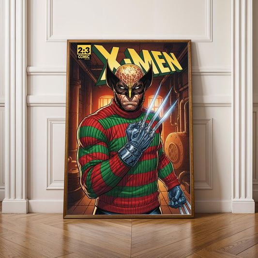 Wolverine x Freddy Krueger Poster - Comic Character Claws