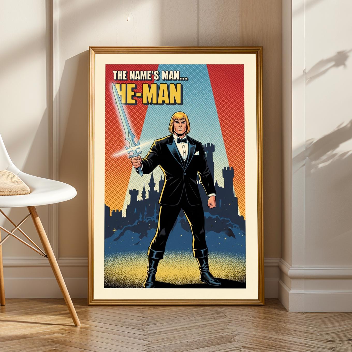 He-Man Figure Comic Book Poster - Retro Pop Art Print