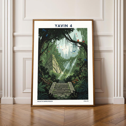Yavin 4 Pyramid Poster - Tropical Fantasy Landscape Art