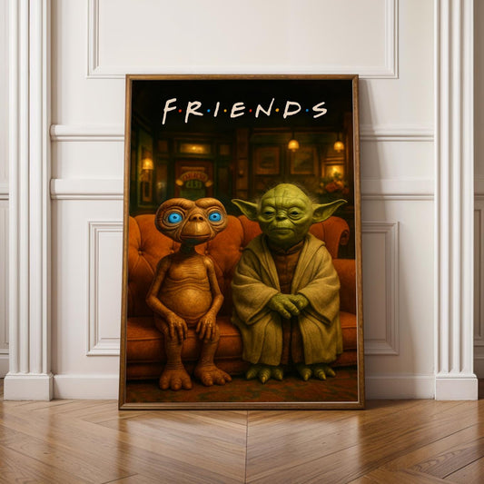 Star Wars ET Crossover Art Print - Vintage Sci-Fi Wall Decor