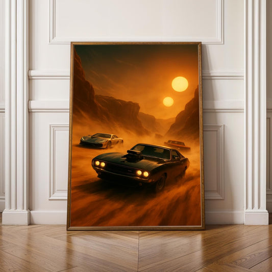 Fast and Furious Pod Race Poster - Desert Racing Sci-Fi Art