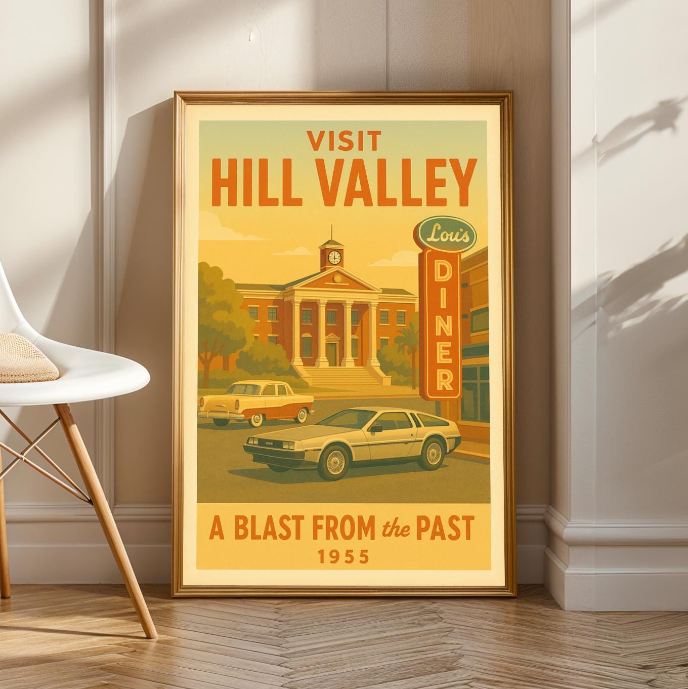 Back to the Future Hill Valley Poster - Vintage Courthouse Art
