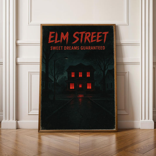 Nightmare on Elm Street Poster - Red and Black Horror Art