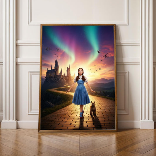Fantasy Castle Adventure Poster - Hogwarts Yellow Brick Road